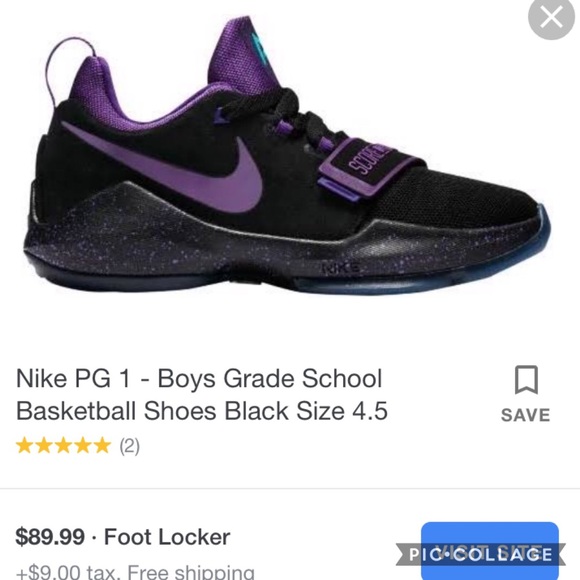 ❌ PG Paul George Nike Basketball Shoe 6Y Black - Picture 4 of 8